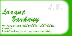 lorant barkany business card